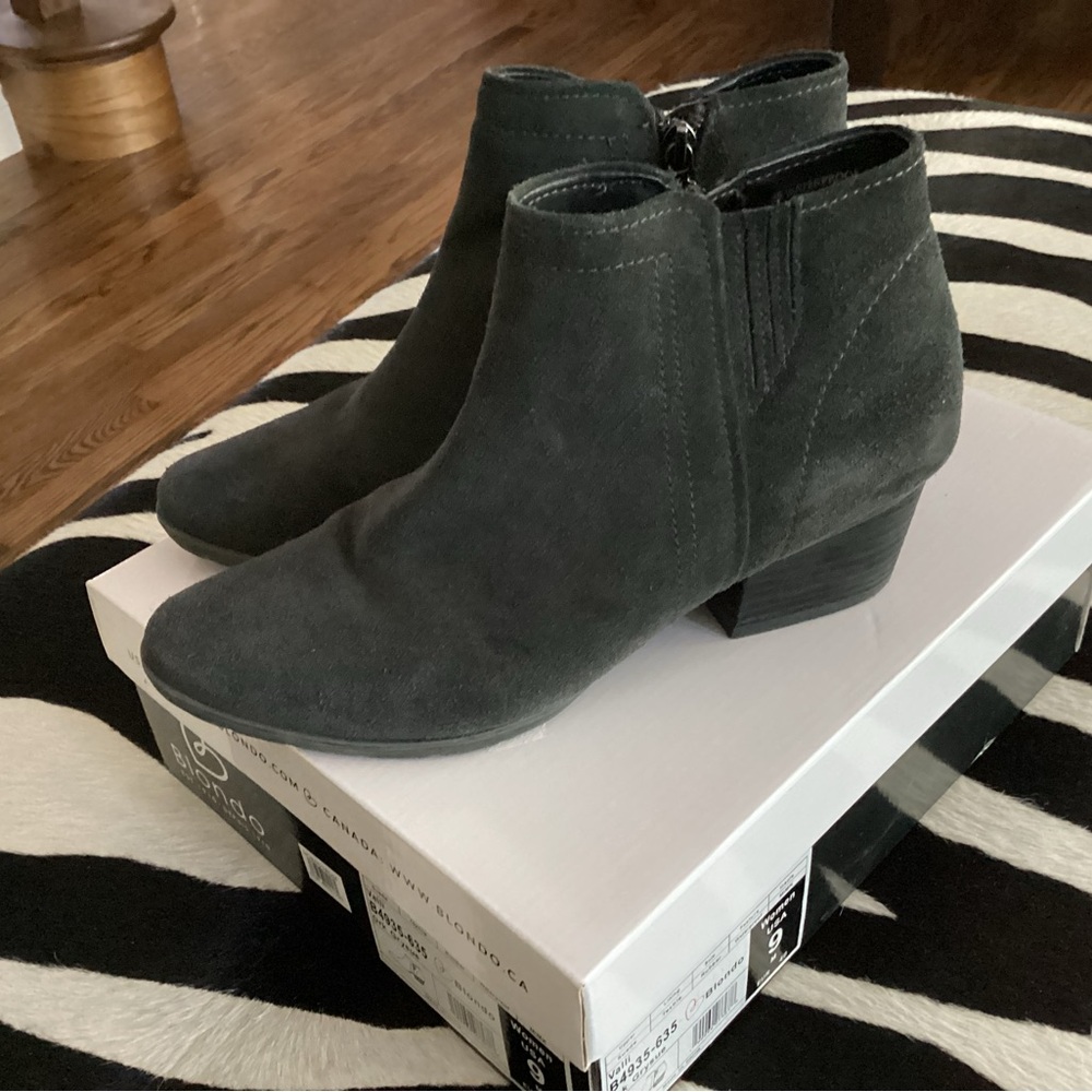 Blondo Dark Gray Ankle Booties